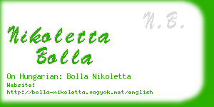 nikoletta bolla business card